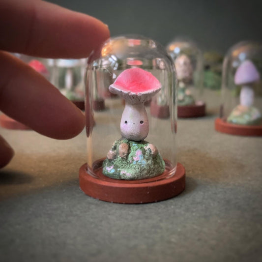 Fungi Friends in 1.5 inch Glass Cloche