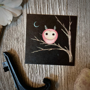 Mini Night Watchman Owl Print